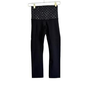 Lululemon Cropped Leggings‎ Women's 4 Black Gray High Rise Activewear